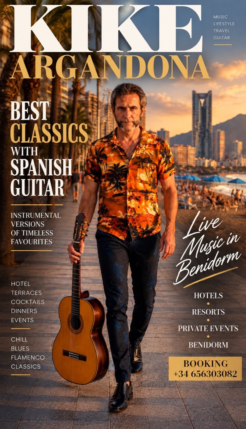 Cartel Best Classics with Spanish Guitar con Kike en Benidorm